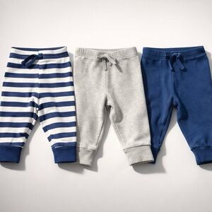 Cozy Kids' Striped and Solid Shorts Trio